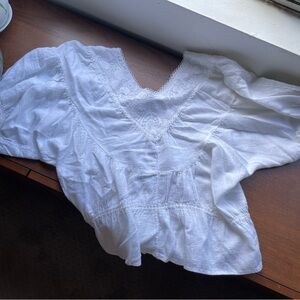Vintage Puffy White Blouse
